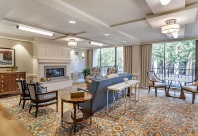 Cozy common area with seating and natural light