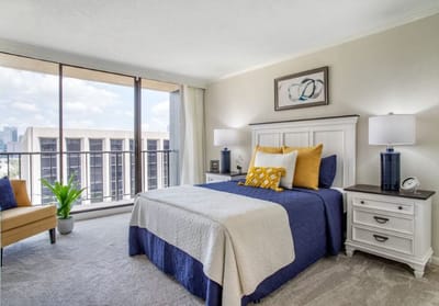 Bright and inviting bedroom with contemporary decor