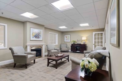 Bright common area with comfortable seating