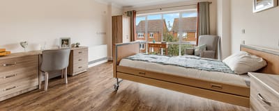 Bright and spacious resident room with a window view