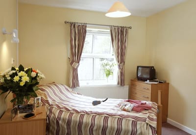 Cozy resident room with a bed and decorations