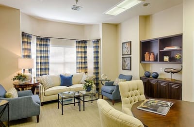 Cozy common area with seating and natural light