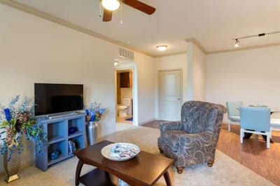 Cozy interior view of a resident room