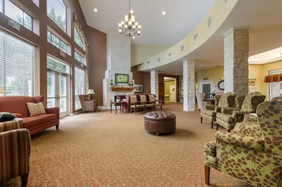 Cozy common area with seating and natural light