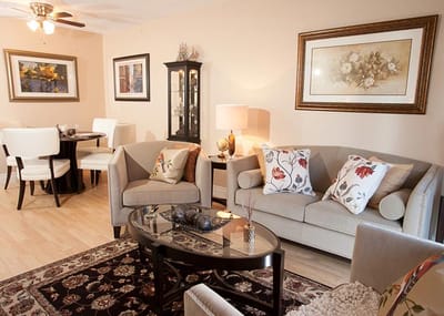 Cozy common area with seating and decor