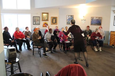 Residents enjoying an activity session in a common area