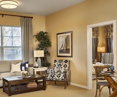 Cozy resident living area with comfortable furniture