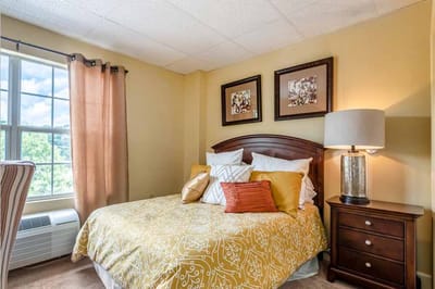 Cozy bedroom in a senior living facility