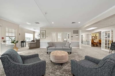 Common area with seating arrangement and welcoming decor