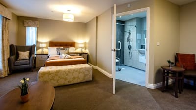 Spacious private resident room with modern decor