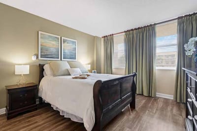 Comfortable bedroom in a senior living facility