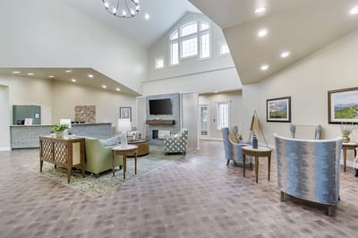 Bright and spacious common area with comfortable seating