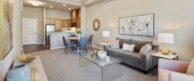Brightly lit interior of a modern living space