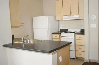 Modern kitchen with appliances and countertops