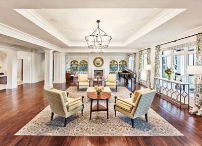Common area with seating and a grand piano