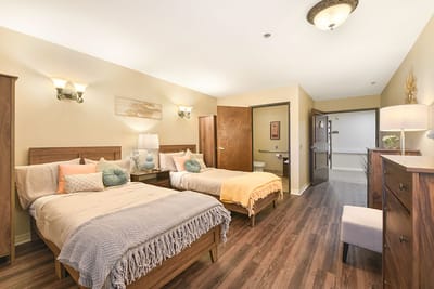 Bright, spacious shared resident room with two beds