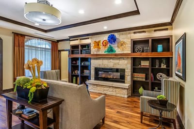 Cozy common area with seating and decor