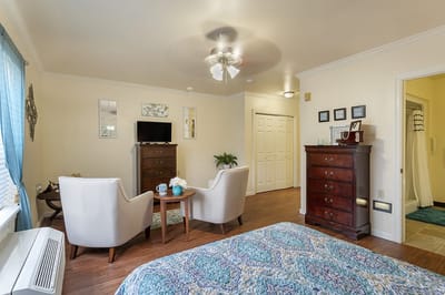 Cozy interior of a private resident room