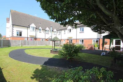 Outdoor space with garden and seating area