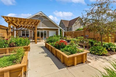 Beautiful landscaped outdoor garden area