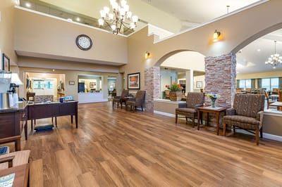 Common area with seating and dining setup