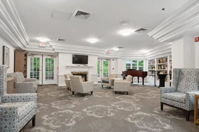 Bright common area with comfortable seating