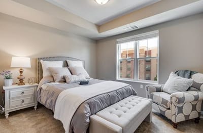 Cozy private bedroom with natural light