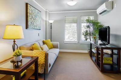 Cozy sitting area in a senior living facility