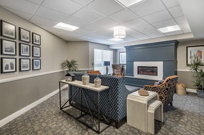 Cozy common area with seating and decor