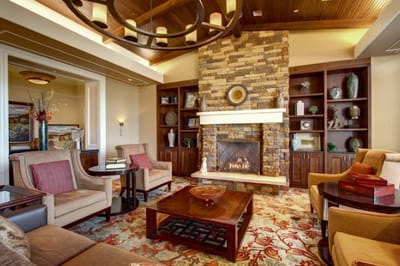 Cozy interior lounge area with comfortable seating