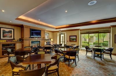 Cozy common area with seating and decor