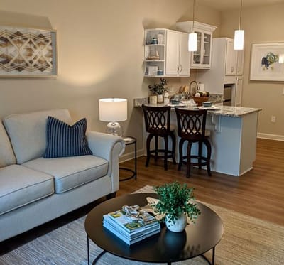 Cozy interior of a resident living space with modern decor