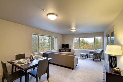 Bright interior view of a living space