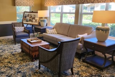 Cozy seating area within the facility's common space