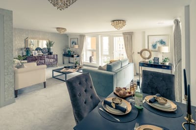 Stylish common area with comfortable seating and decor.