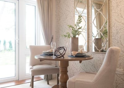 Cozy dining area with elegant decor.