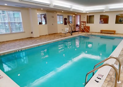 Indoor pool area at the senior living facility