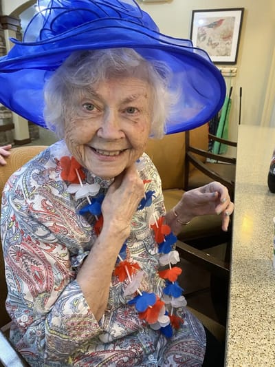 Resident celebrating with festive attire