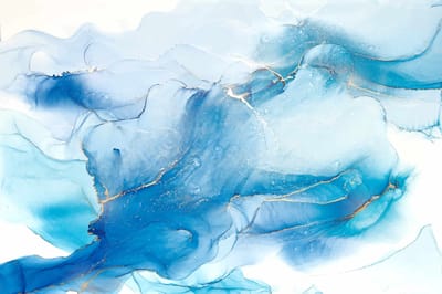 Abstract blue and gold marbled background