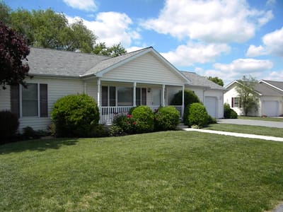 Exterior view of a single-story assisted living facility