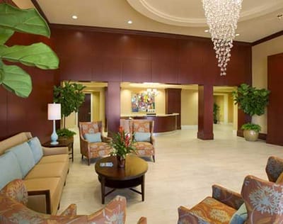 Interior view of a welcoming lounge area with seating