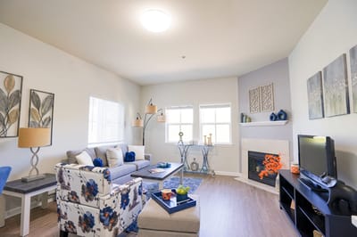 Cozy interior living space with furniture and decor