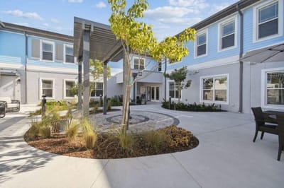 Beautiful courtyard with seating and landscaping