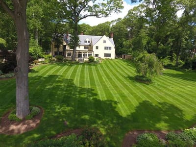 Aerial view of the facility's landscaped grounds and exterior