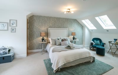 Bright and cozy bedroom in a senior living facility
