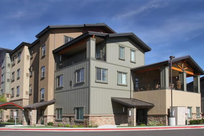 Exterior view of a senior living facility