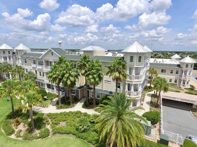 Aerial view of Sumter Senior Living surrounded by greenery