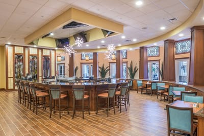 Interior view of a stylish lounge area