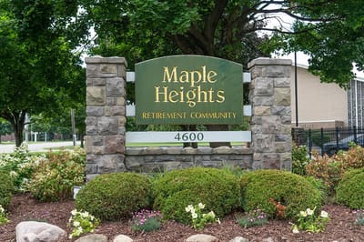 Sign for Maple Heights Retirement Community