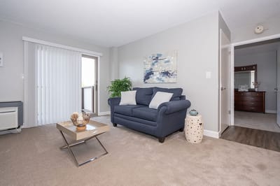 Cozy living room in a senior living facility